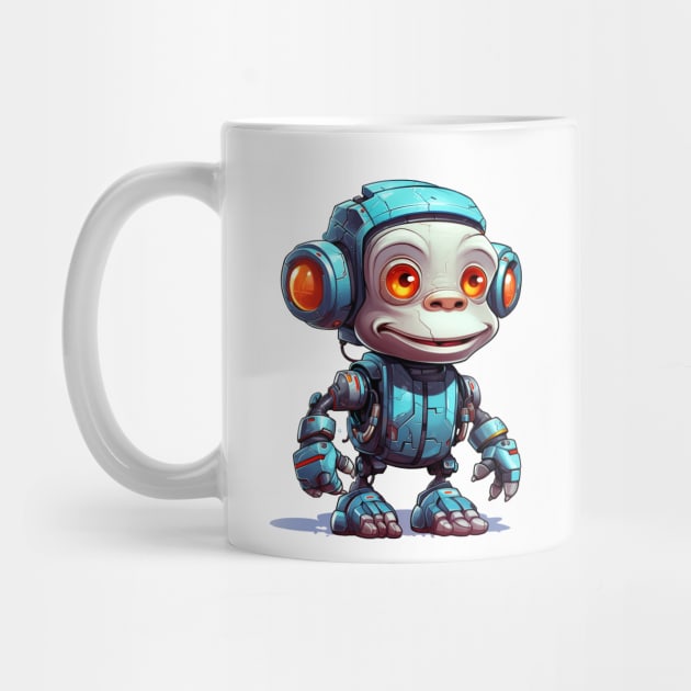 Cartoon monkey robots. T-Shirt, Sticker. by AndreKENO